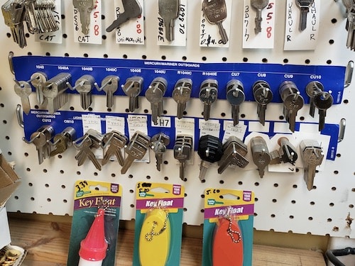key display at mid-america locksmith shop